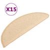 vidaXL Schodov&eacute; rohože 15 ks 56x17x3 cm kr&eacute;mov&eacute;, půlkulat&eacute;