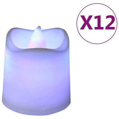 vidaXL Bezplamenné elektrické čajové svíčky LED 12 ks barevné