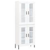 vidaXL Skř&iacute;ň highboard b&iacute;l&aacute; 69,5 x 34 x 180 cm kompozitn&iacute; dřevo