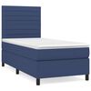 vidaXL Box spring postel s matrac&iacute; modr&aacute; 90x200 cm textil