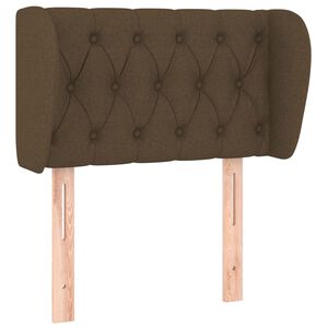 vidaXL Čelo postele typu u&scaron;&aacute;k tmavě hněd&eacute; 83x23x78/88 cm textil