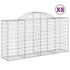 vidaXL Klenut&eacute; gabionov&eacute; ko&scaron;e 8 ks 200x50x100/120cm pozinkovan&eacute; železo