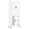 vidaXL Skř&iacute;ň highboard b&iacute;l&aacute; 69,5 x 34 x 180 cm kompozitn&iacute; dřevo
