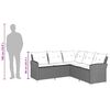 vidaXL Pohovka ve tvaru L s polštáři šedý polyratan