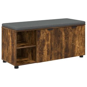 vidaXL Chodbičkov&aacute; lavice s pol&scaron;t&aacute;řem Uzen&yacute; Dub 100 x 38 x 46 cm