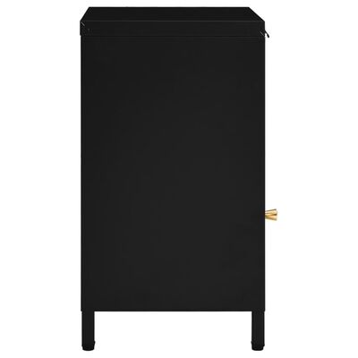 vidaXL Noční stolek černý 40 x 30 x 54,5 cm ocel a sklo