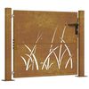 vidaXL Zahradn&iacute; branka 100 x 100 cm z cortenov&eacute; oceli, design s tr&aacute;vou