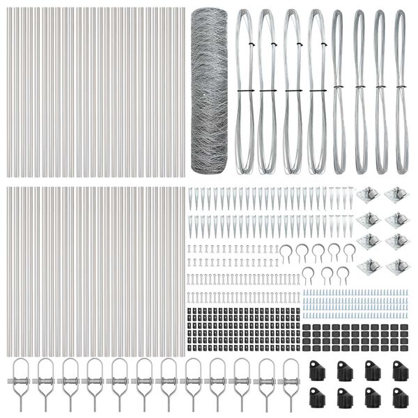 vidaXL Plotov&yacute; sloupek. Stř&iacute;brn&aacute; 100 x 0,6 m (36 mm pletivo) Ocel