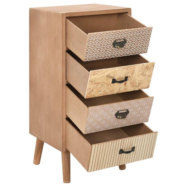 vidaXL Odkl&aacute;dac&iacute; komoda se 4 z&aacute;suvkami hněd&aacute; 34,5 x 30 x 74,5 cm MDF