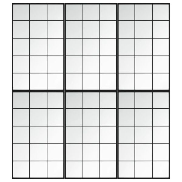 vidaXL Nástěnná zrcadla 6 ks černá 100 x 60 cm kov