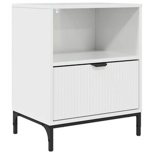 vidaXL Nočn&iacute; skř&iacute;ňka B&iacute;l&aacute; s vysok&yacute;m leskem 49 x 36 x 61 cm