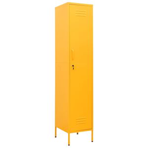 vidaXL Uzamykateln&aacute; skř&iacute;ň hořčicově žlut&aacute; 35 x 46 x 180 cm ocel