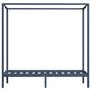 vidaXL Rám postele s nebesy šedý masivní borové dřevo 100 x 200 cm
