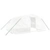 vidaXL Sklen&iacute;k s ocelov&yacute;m r&aacute;mem b&iacute;l&yacute; 20 m&sup2; 5x4x2,3 m