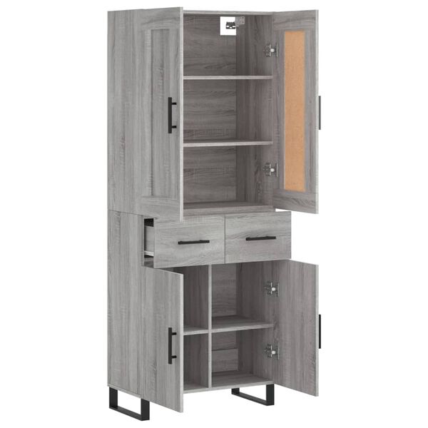 vidaXL Skř&iacute;ň highboard &scaron;ed&aacute; sonoma 69,5 x 34 x 180 cm kompozitn&iacute; dřevo