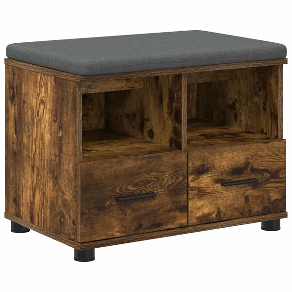 vidaXL Chodbičkov&aacute; lavice s pol&scaron;t&aacute;řem Kouřov&yacute; dub 60 x 38 x 46 cm