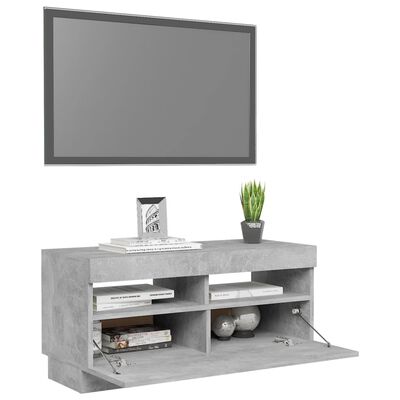 vidaXL TV skříňka s LED osvětlením betonově šedá 80 x 35 x 40 cm