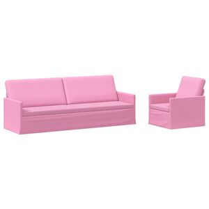 vidaXL Set pohovek 2 pcs Růžov&aacute; Textil