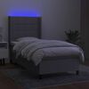 vidaXL Box spring postel s matrac&iacute; a LED světle &scaron;ed&aacute; 90x190 cm textil