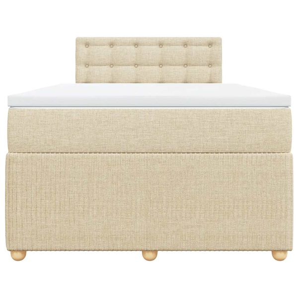 vidaXL Box spring postel s matrac&iacute; kr&eacute;mov&aacute; 120x190 cm textil