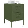 vidaXL Noční stolek olivově zelený 36 x 39 x 50,5 cm ocel