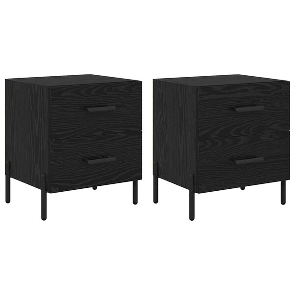 vidaXL Noční skříňka se zásuvkou 2 pcs Černý dub 40 x 35 x 47,5 cm