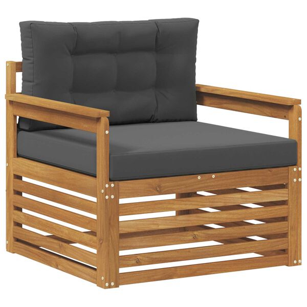 vidaXL Venkovn&iacute; pohovkov&aacute; souprava Masivn&iacute; ak&aacute;ciov&eacute; dřevo a polyester