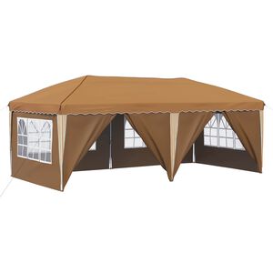 vidaXL P&aacute;rty stan s v&yacute;suvn&yacute;m st&aacute;nkem 575 x 288 x 245 cm B&eacute;žov&aacute;