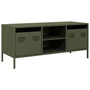 vidaXL TV skř&iacute;ňka olivově zelen&aacute; 101,5 x 39 x 43,5 cm ocel