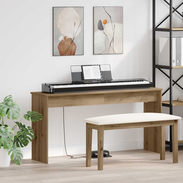 vidaXL Stojan na kl&aacute;vesy Artisanov&yacute; dub 130 x 32 x 64 cm