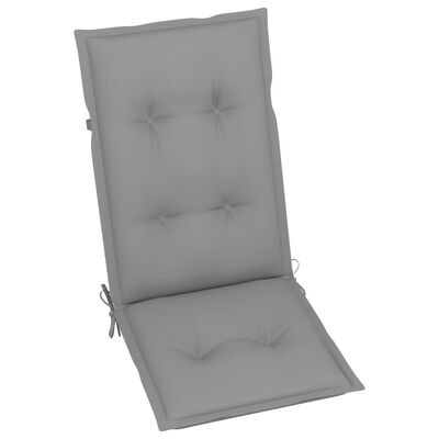 vidaXL Zahradní židle 4 ks šedé podušky masivní teak