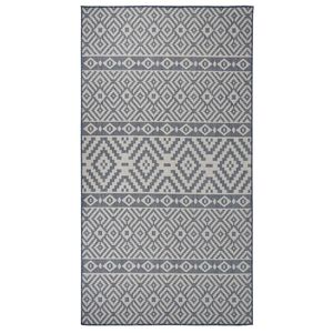 vidaXL Venkovn&iacute; hladce tkan&yacute; koberec 80 x 150 cm modr&eacute; pruhy