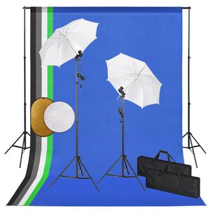 vidaXL Foto studio set se světly, de&scaron;tn&iacute;ky, pozad&iacute;m a odraznou deskou