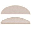 vidaXL Schodov&eacute; rohože 15 ks 56x17x3 cm b&eacute;žov&eacute;, půlkulat&eacute;