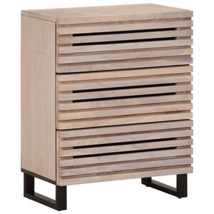vidaXL Př&iacute;born&iacute;k b&iacute;l&yacute; 60 x 34 x 75 cm masivn&iacute; mangovn&iacute;kov&eacute; dřevo