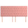 vidaXL Čelo postele růžov&eacute; 200x7x118/128 cm sametov&eacute;