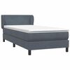 vidaXL Box spring postel s matrac&iacute; tmavě &scaron;ed&aacute; 90x210 cm samet