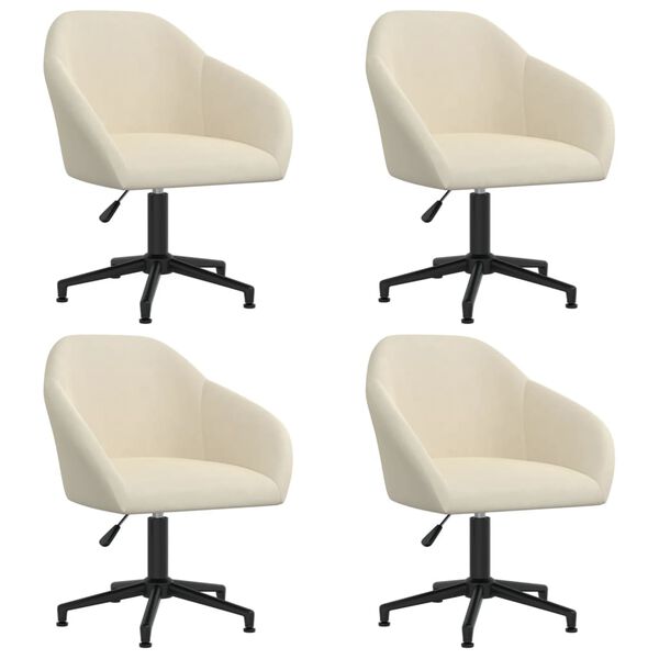 vidaXL Otočn&eacute; j&iacute;deln&iacute; židle 4 ks kr&eacute;mov&eacute; samet