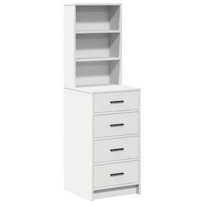 vidaXL Vysok&yacute; bufet se z&aacute;suvkou B&iacute;l&aacute; 40 x 41 x 135 cm Kompozitn&iacute; dřevo