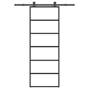 vidaXL Posuvn&eacute; dveře s kov&aacute;n&iacute;m 76x205 cm ESG sklo a hlin&iacute;k