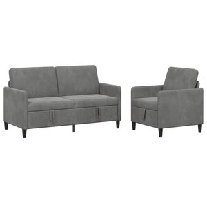 vidaXL Sedačka se storage 2 ks Tmavě &scaron;ed&aacute; Polyester