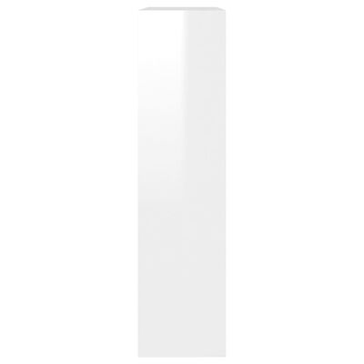 vidaXL Botník se zrcadlem 2patrový bílá s vysokým leskem 63x17x67 cm