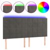 vidaXL Čelo postele s LED tmavě &scaron;ed&eacute; 160x5x118/128 cm samet