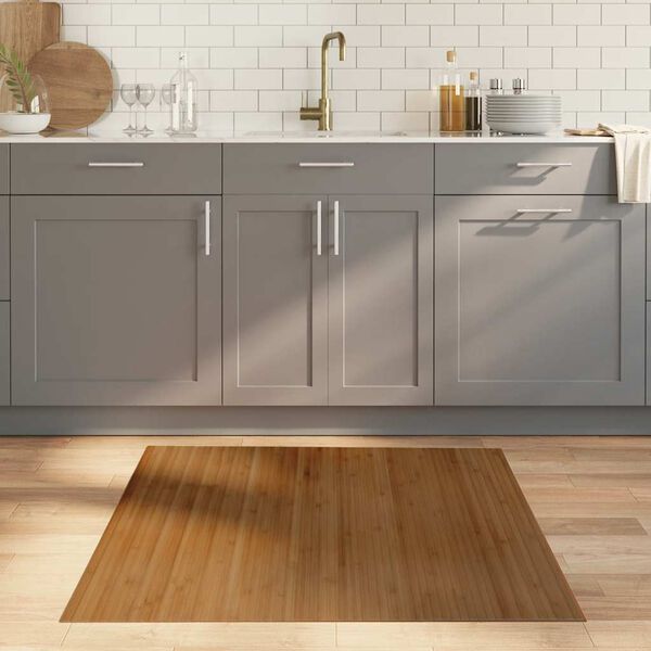 vidaXL Koberec obd&eacute;ln&iacute;kov&yacute; hněd&yacute; 100 x 100 cm bambus