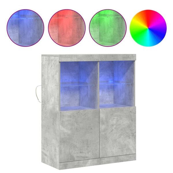 vidaXL Př&iacute;born&iacute;k betonově &scaron;ed&yacute; 81x37x100 cm kompozitn&iacute; dřevo