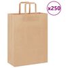 vidaXL Pap&iacute;rov&eacute; ta&scaron;ky 250 ks s uchy hněd&eacute; 26x12x35 cm