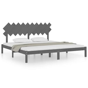 vidaXL R&aacute;m postele &scaron;ed&yacute; 200 x 200 cm masivn&iacute; dřevo