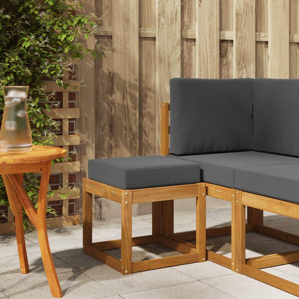 vidaXL Stolička s lavic&iacute; Přirozen&aacute; a Anthracitov&aacute; 43 x 43 x 37 cm