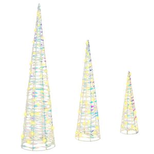 vidaXL V&aacute;nočn&iacute; stromeček 3 ks 90 LED Tepl&aacute; b&iacute;l&aacute; 20 x 20 x 80 cm PET