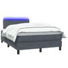 vidaXL Box spring postel s matrac&iacute; a LED tmavě &scaron;ed&aacute; 120x220 cm samet